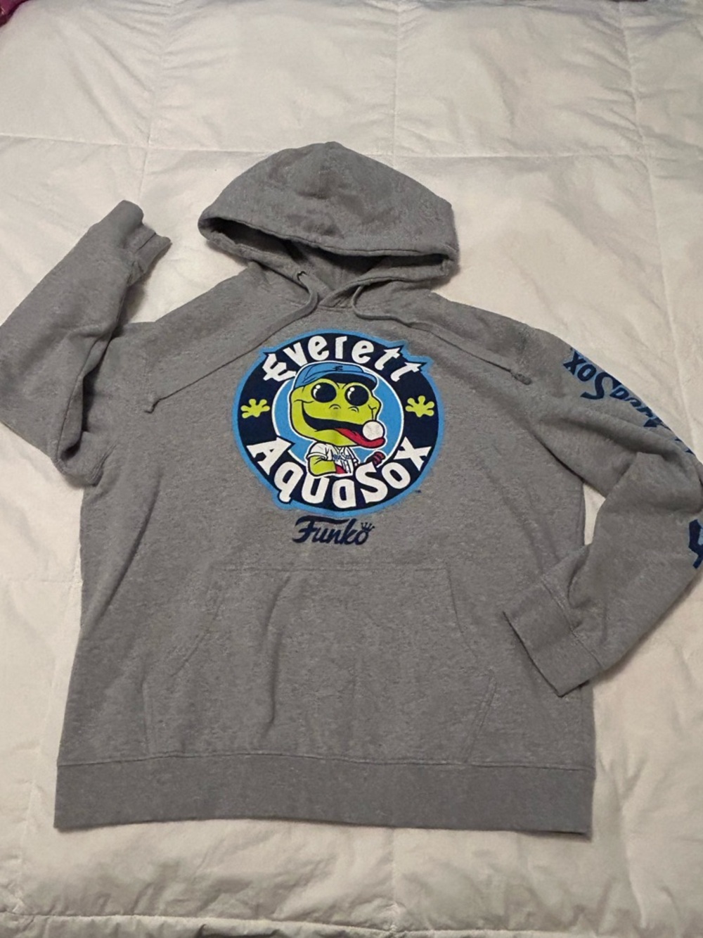 Everett AquaSox Funko Webbly Pullover Sweatshirt Hoodie EUC unisex Large gray